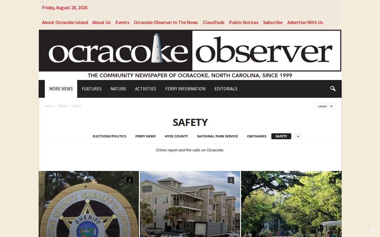 Ocracoke Observer local safety reporting for Hyde County public-safety news